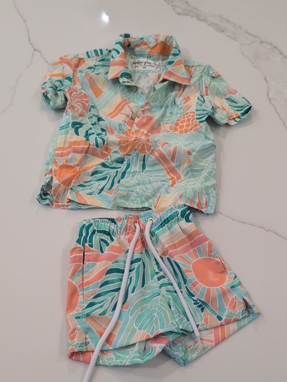 Kenny Flowers Kiddy Flowers Hawaii 3Month Two-Piece Swim Set